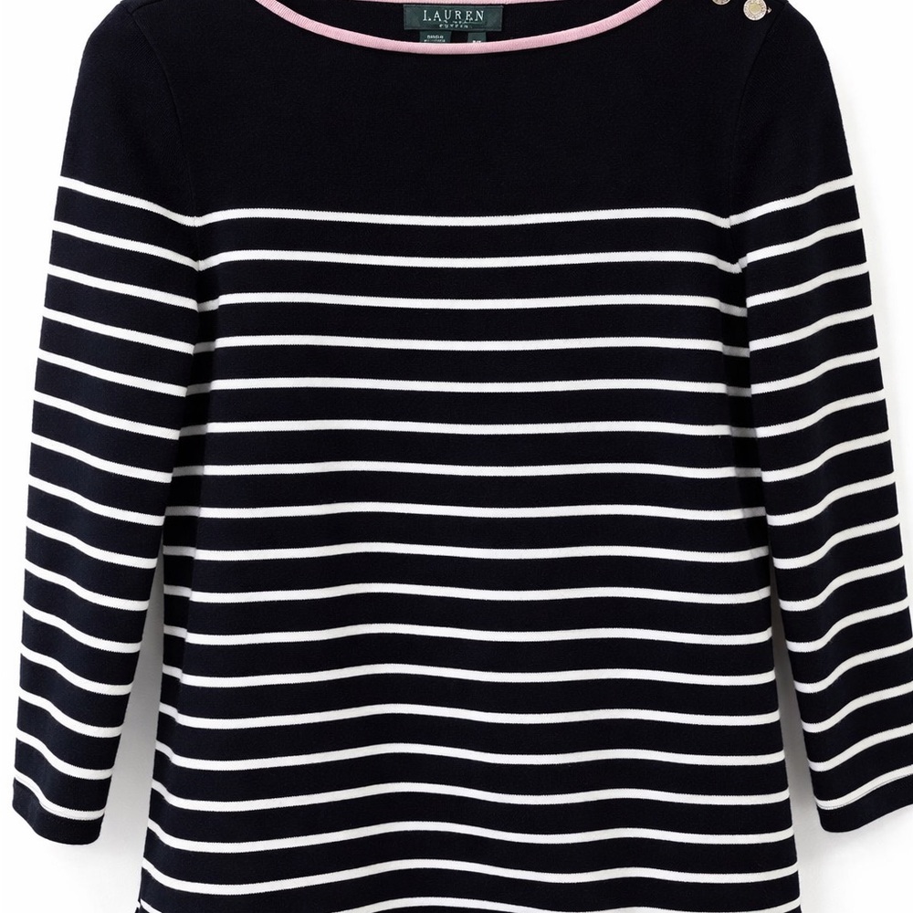 Ralph Lauren Black and White Striped Sweater